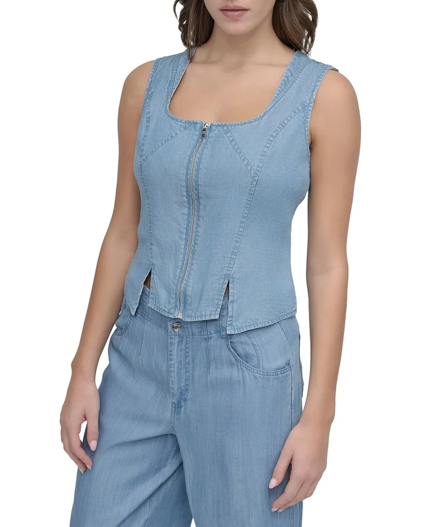 Top Tencel con cremallera frontal