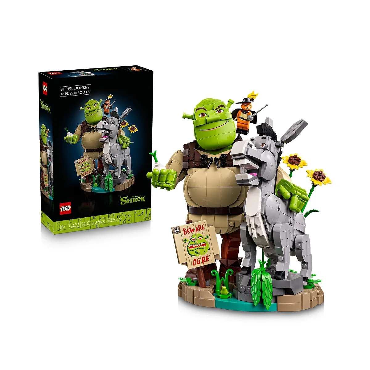 Set de Construccion Shrek Donkey y Gato con Botas