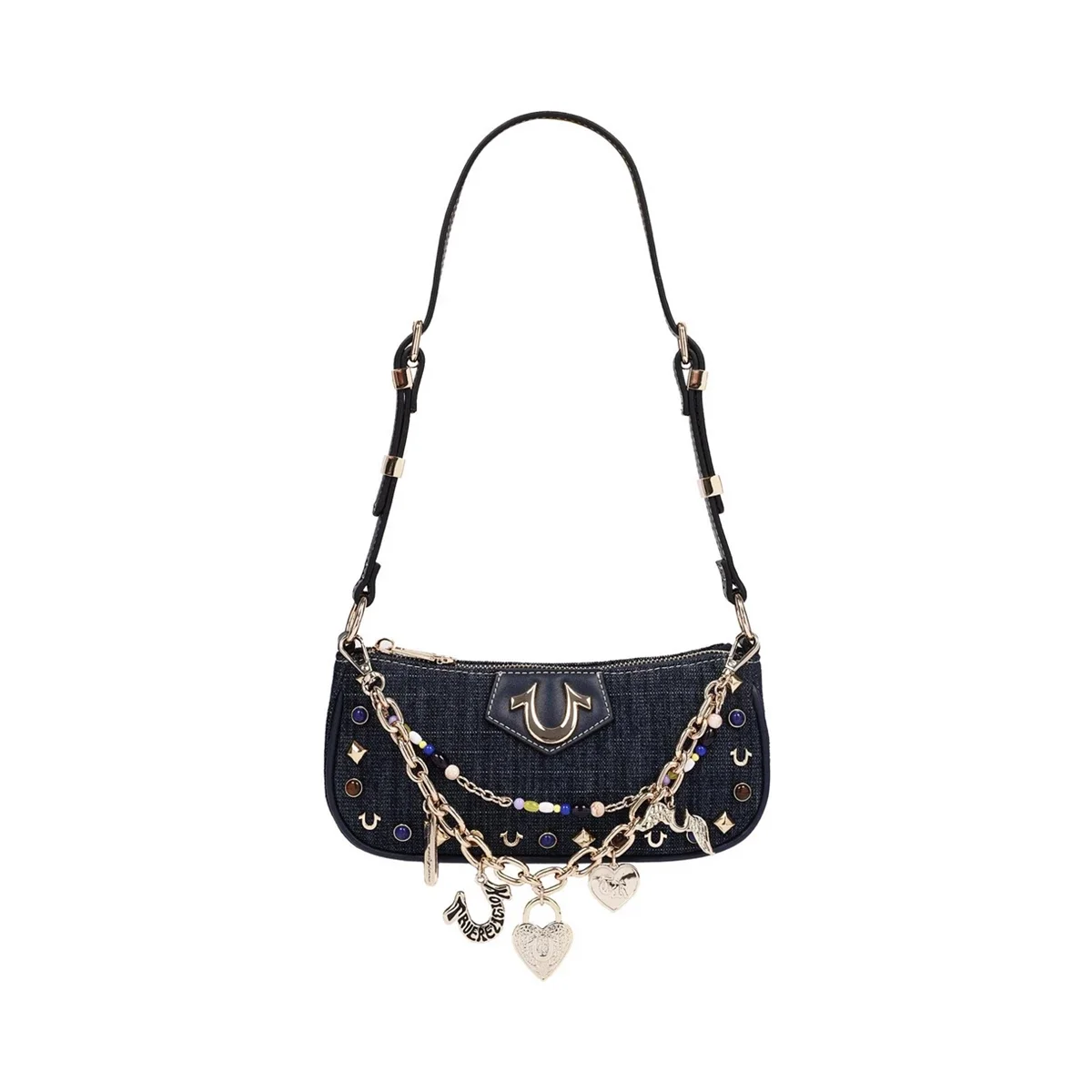 Bolso de Hombro Chain and Studs en Denim