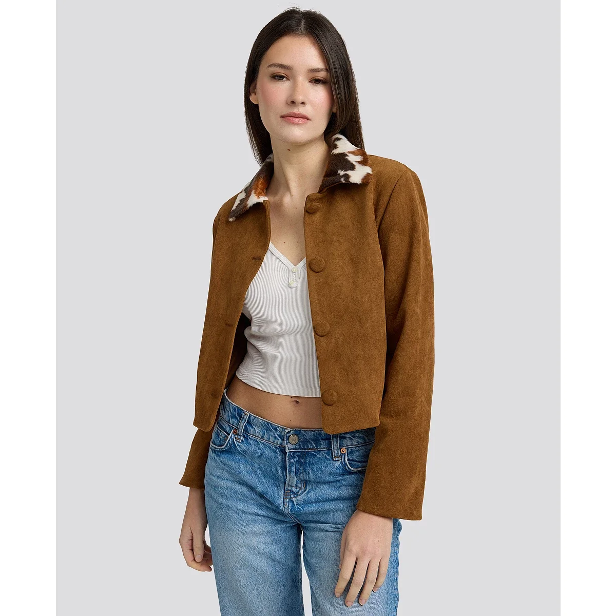Chaqueta Corta Yumi en Gamuza Sintética - imagen 6