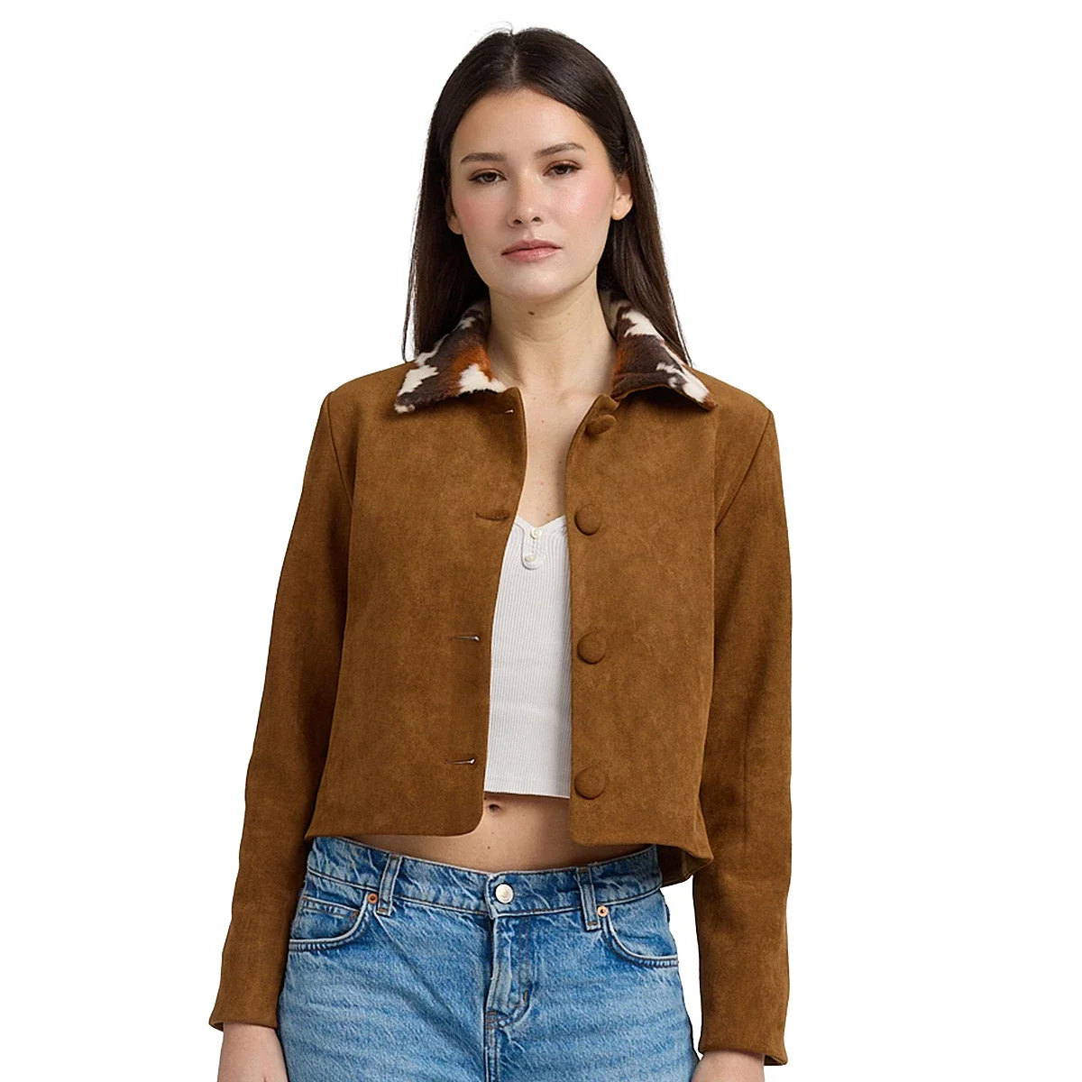 Chaqueta Corta Yumi en Gamuza Sintética