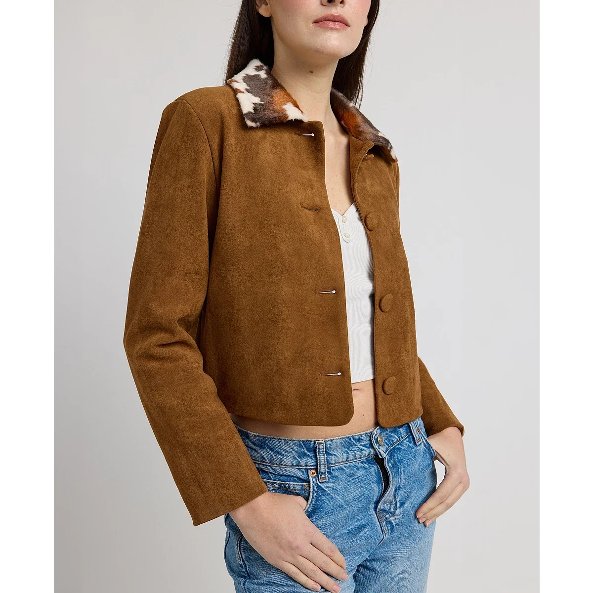 Chaqueta Corta Yumi en Gamuza Sintética - imagen 5