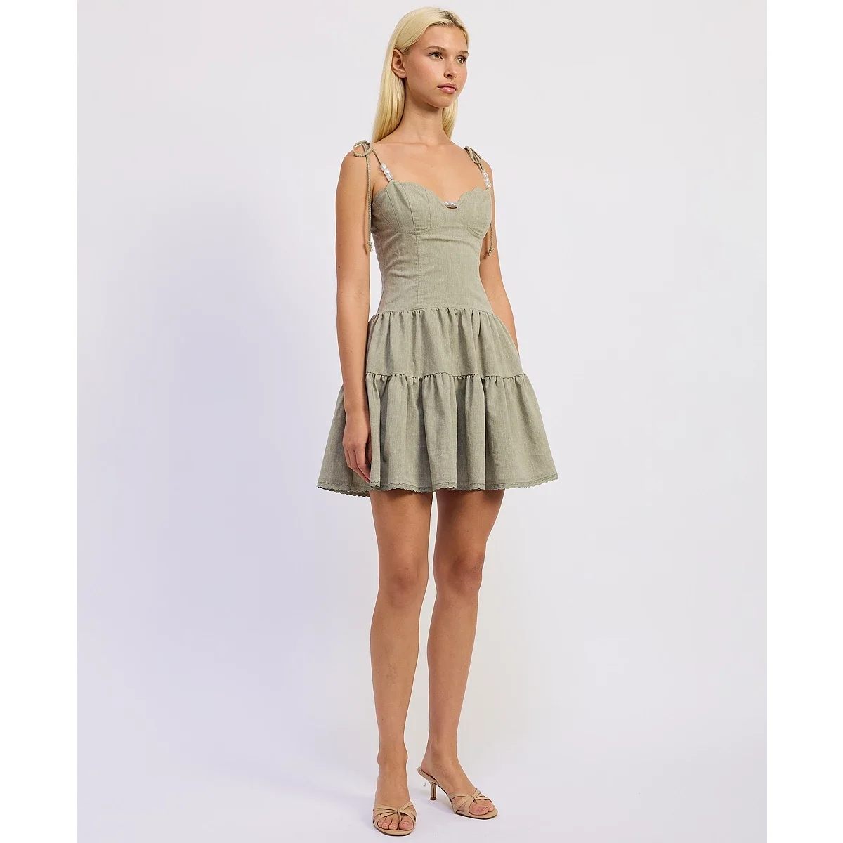 Vestido Mini Adele Escote Corazón sin Mangas - imagen 4