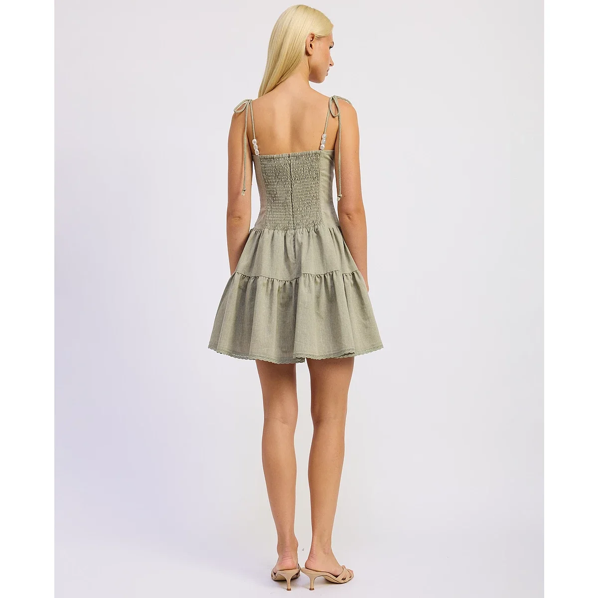 Vestido Mini Adele Escote Corazón sin Mangas - imagen 3