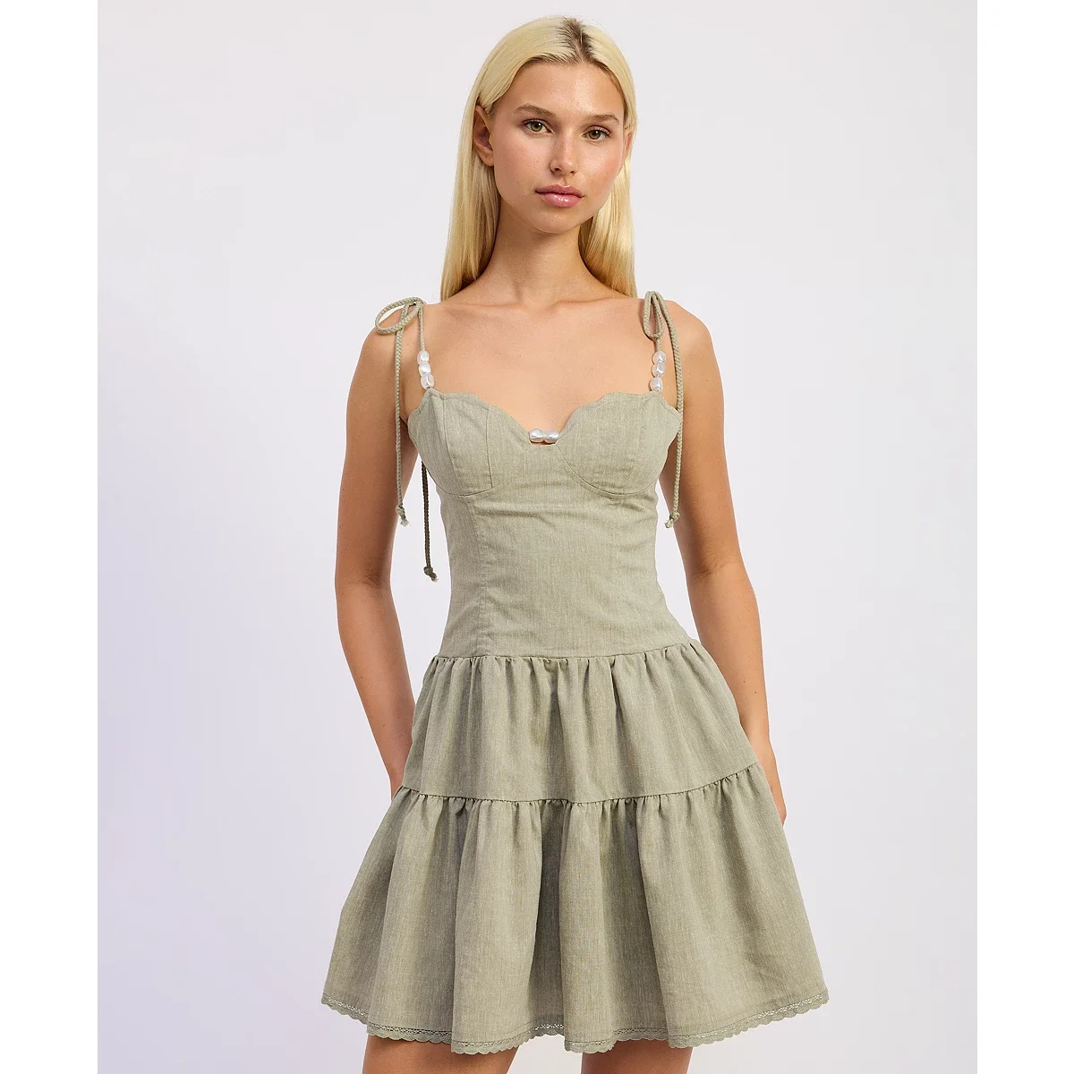 Vestido Mini Adele Escote Corazón sin Mangas