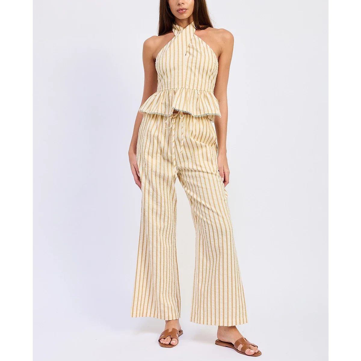 Pantalones de Talle Alto con Lazado
