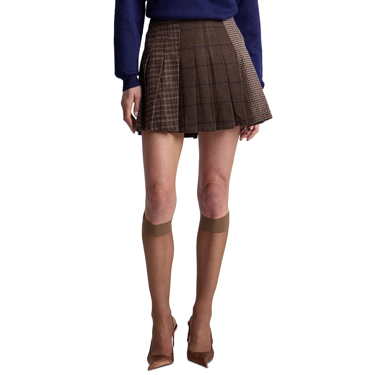 Minifalda Plisada Combinada - imagen 1