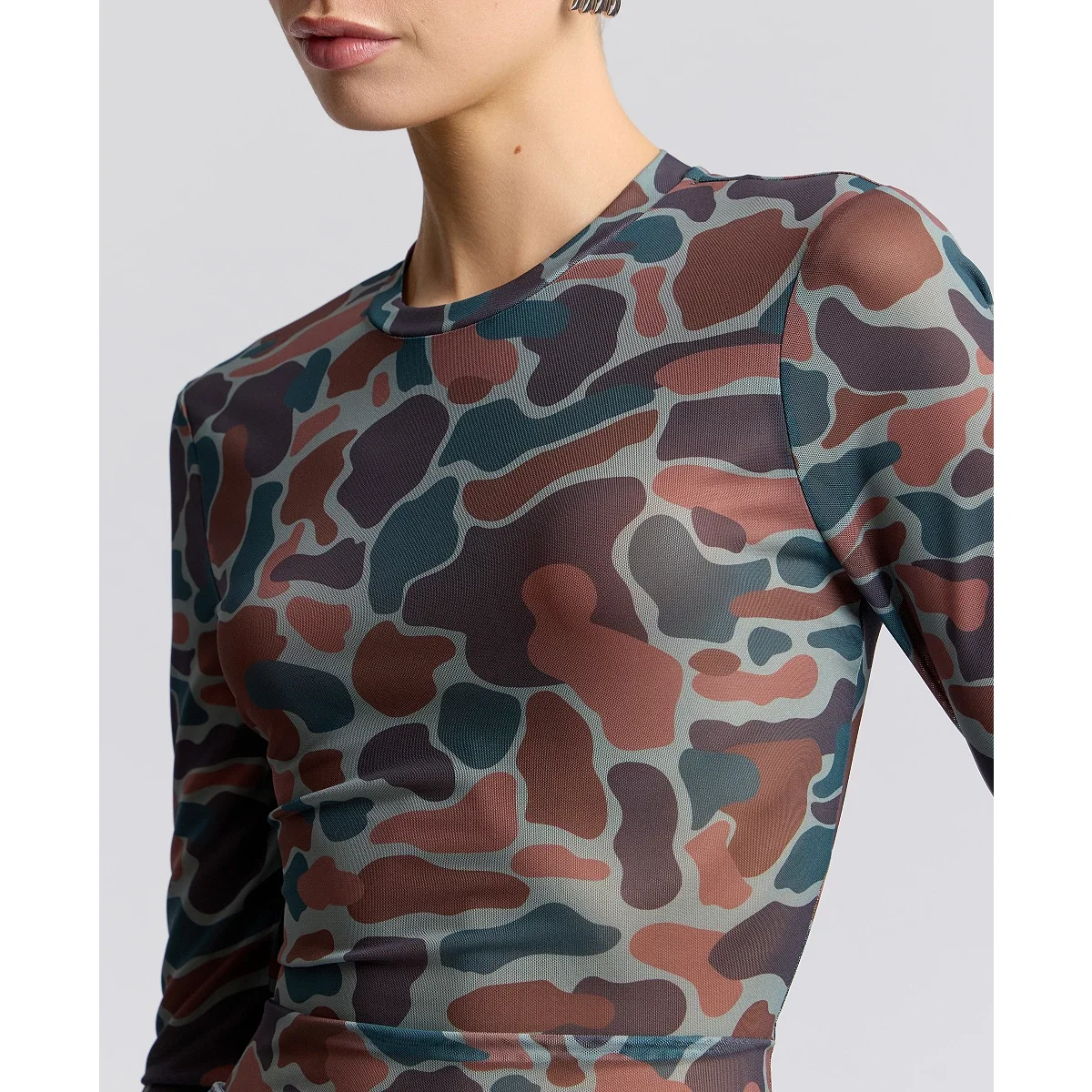 Blusa en Malla Estampada de Manga Larga - imagen 6