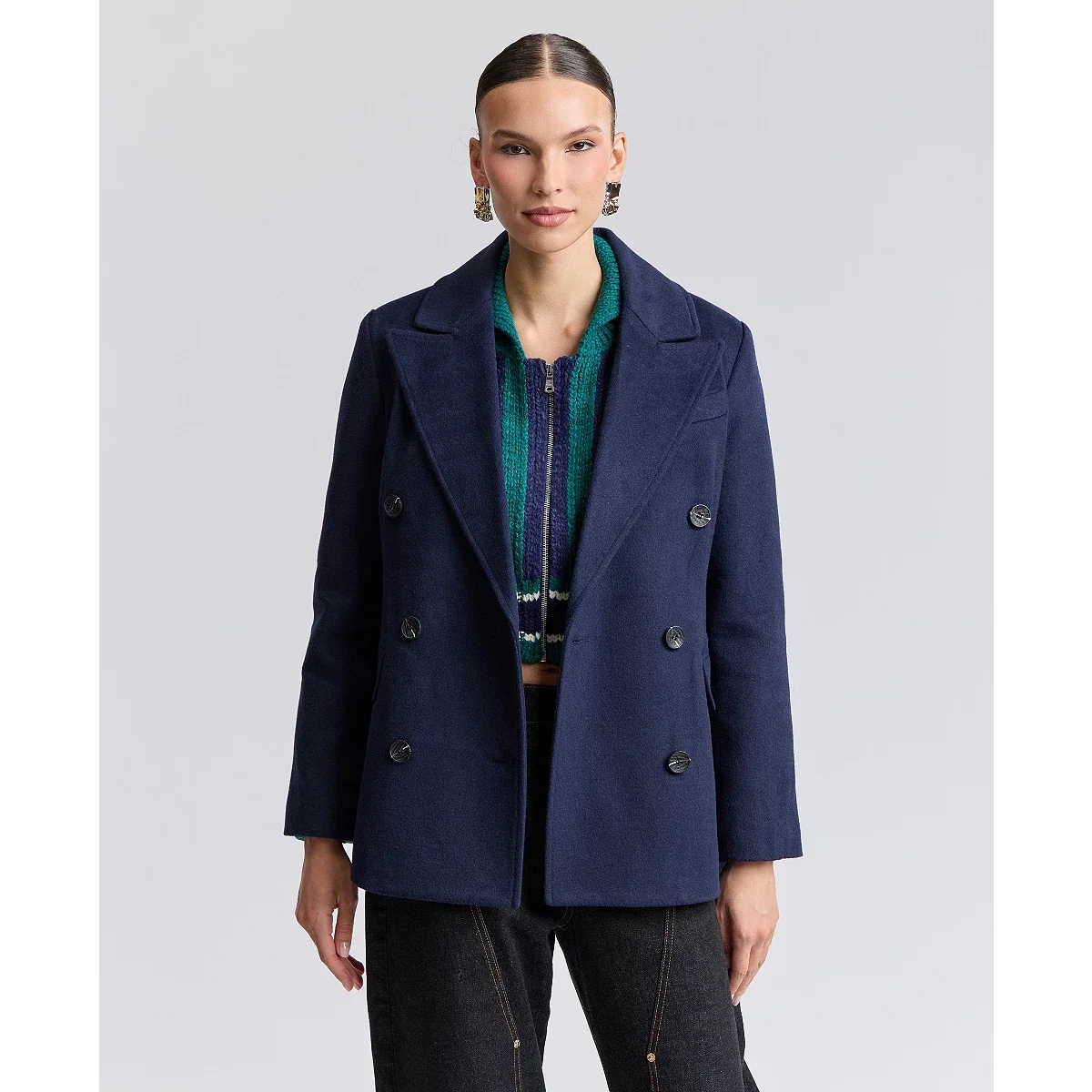 Blazer cruzado a cuadros - imagen 3