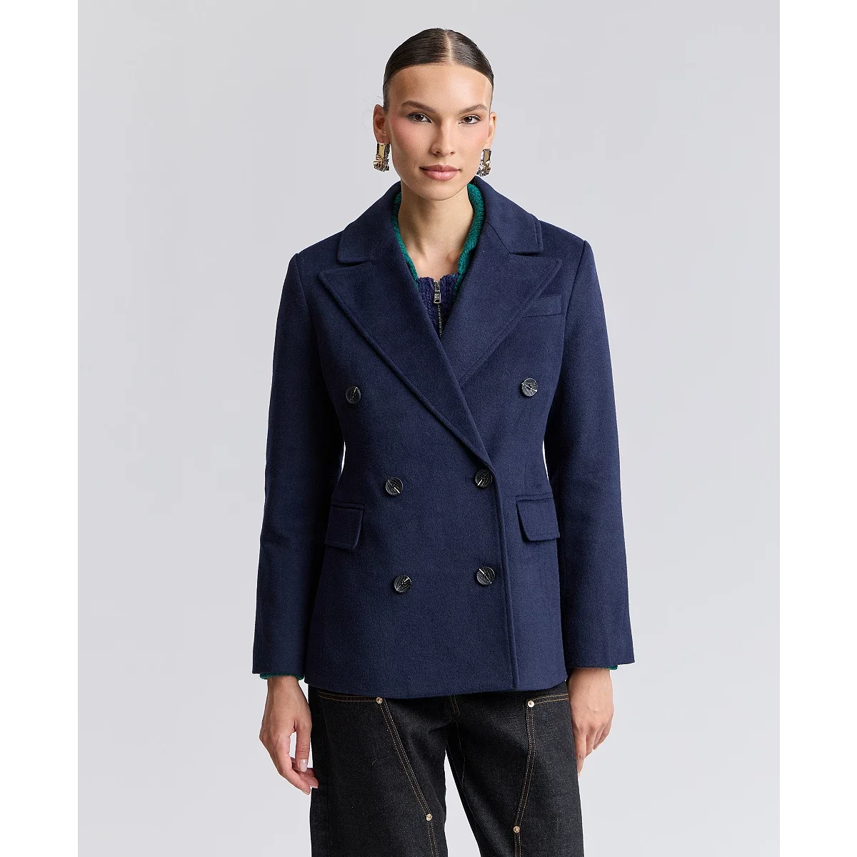 Blazer cruzado a cuadros