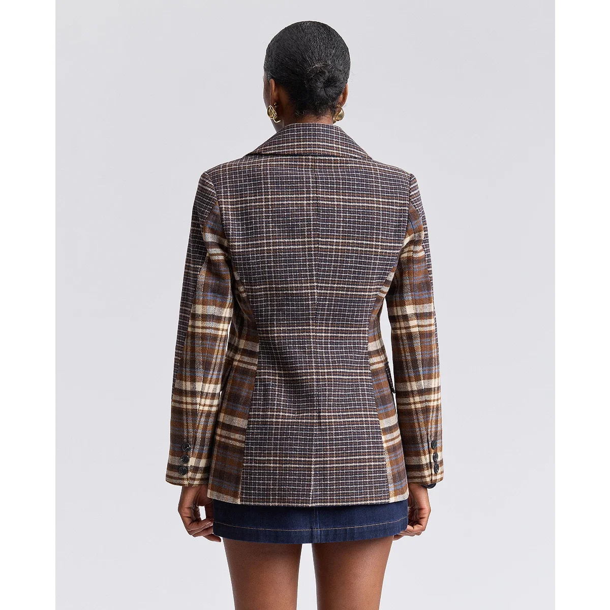 Blazer cruzado a cuadros