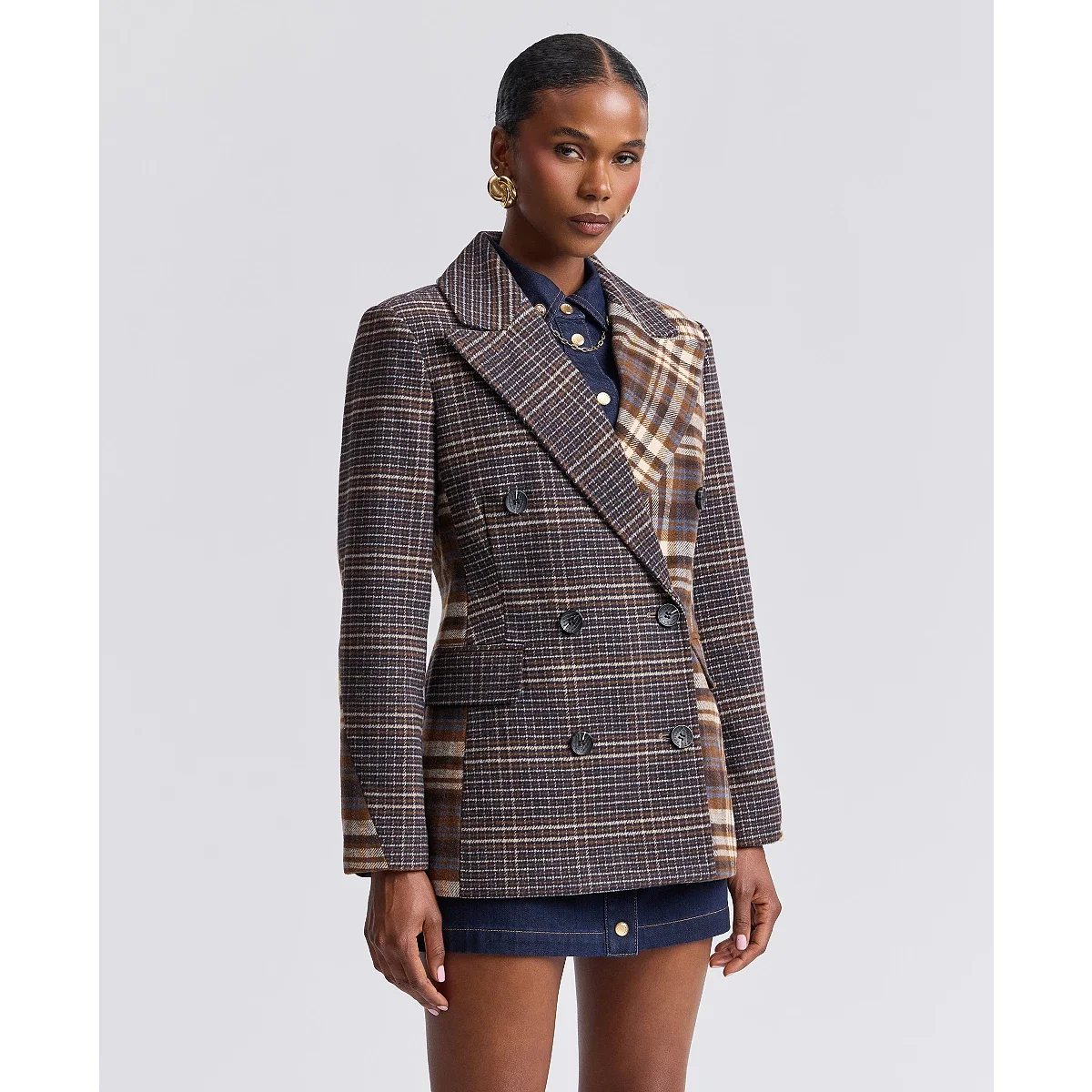 Blazer cruzado a cuadros - imagen 7
