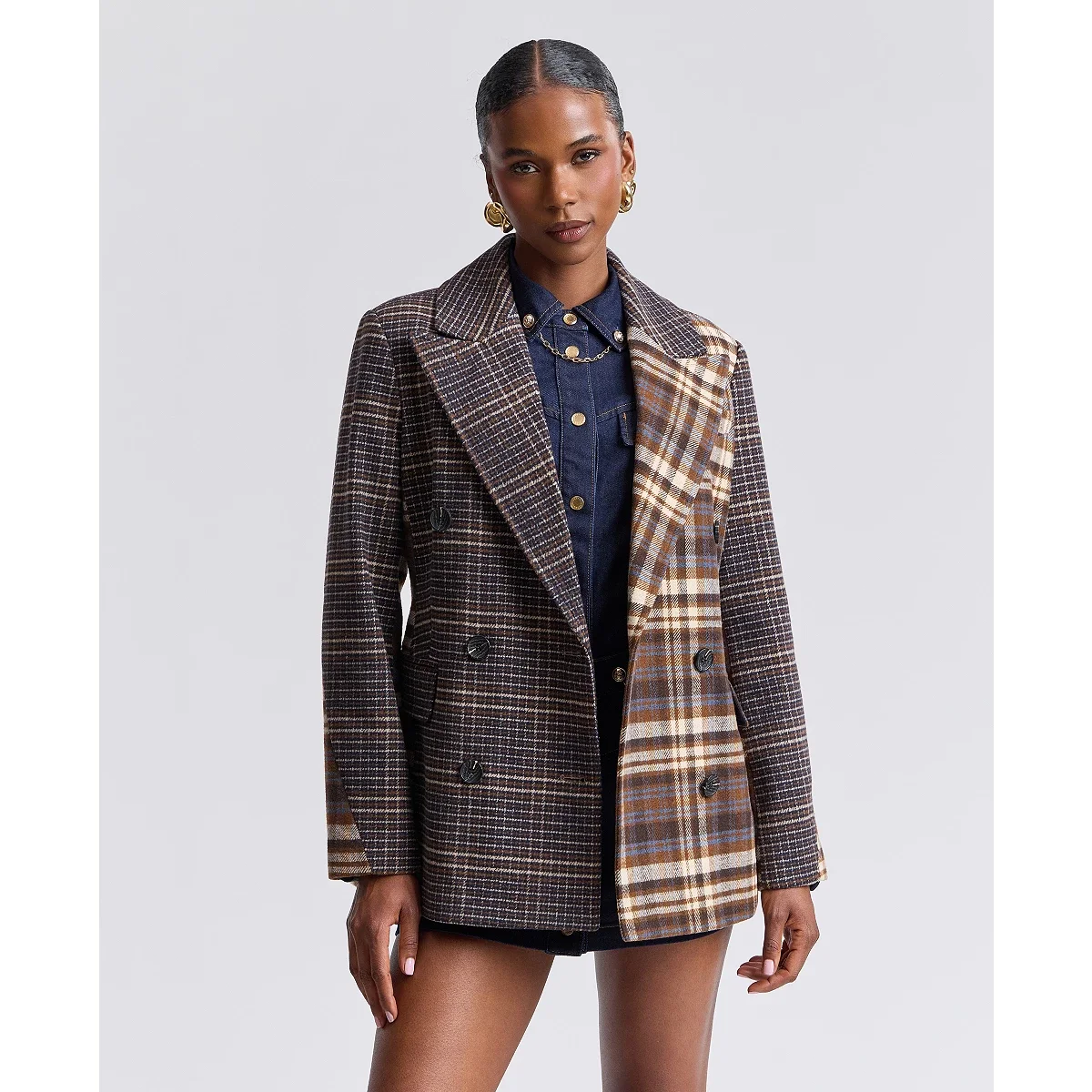 Blazer cruzado a cuadros - imagen 3