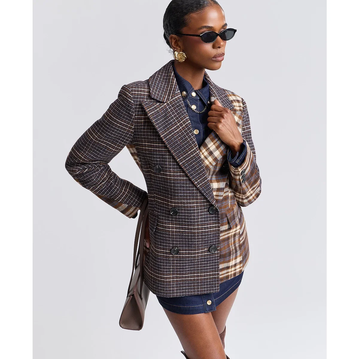 Blazer cruzado a cuadros - imagen 4