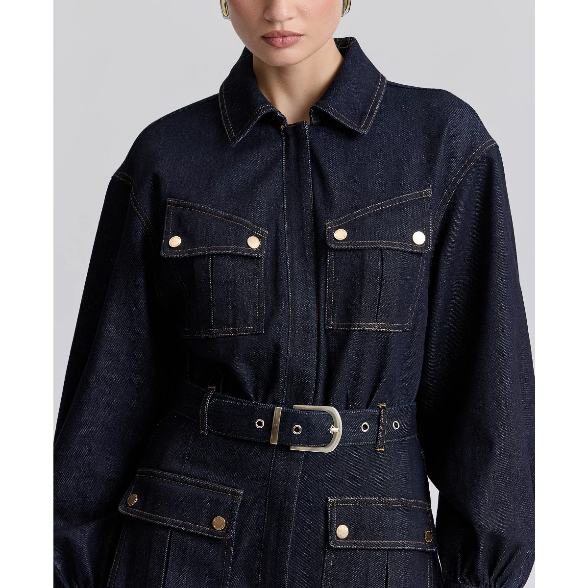 Minivestido Cargo con Cinturón en Denim - imagen 5