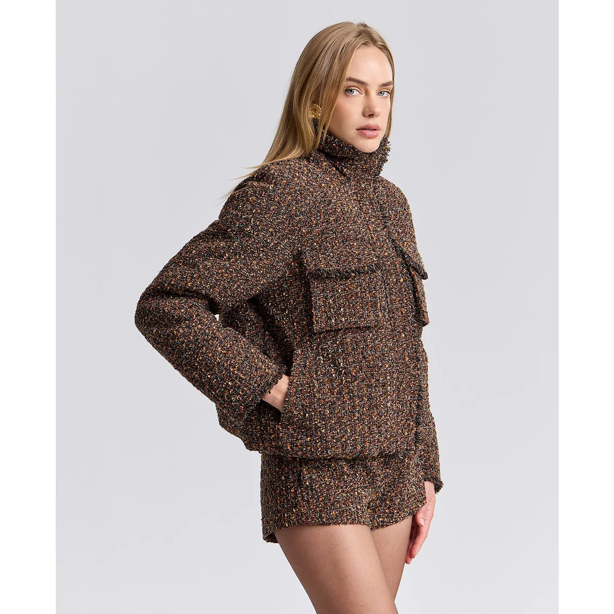 Chaqueta Puffer de Cuello Alto Raglan - imagen 5