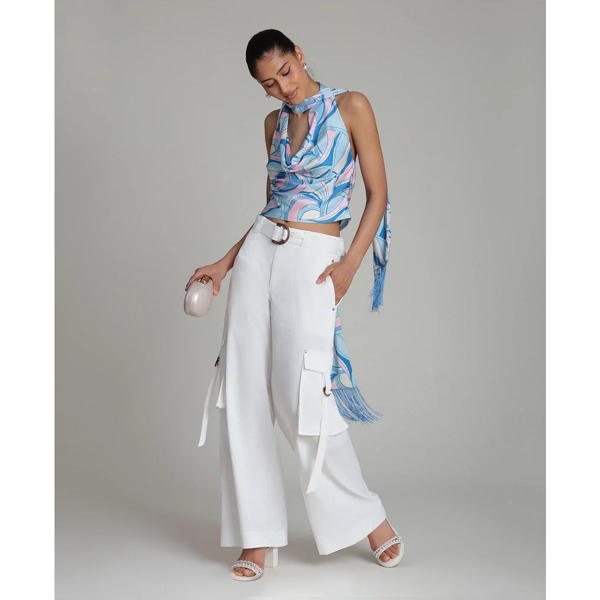 Pantalones de Tiro Medio con Pierna Ancha - imagen 4