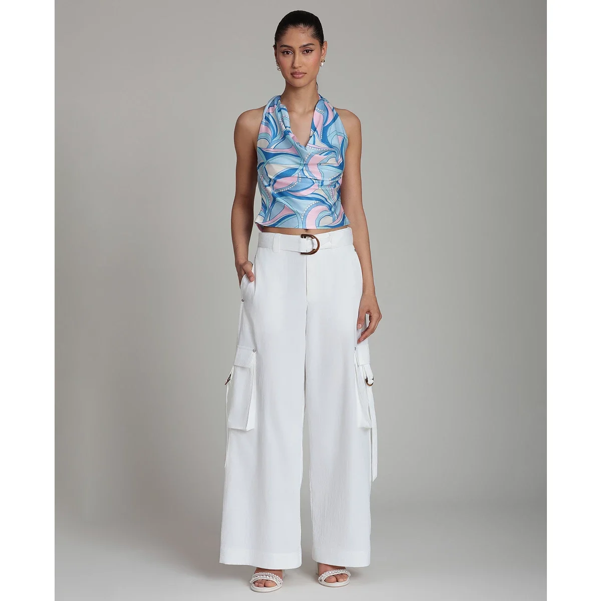 Pantalones de Tiro Medio con Pierna Ancha - imagen 5