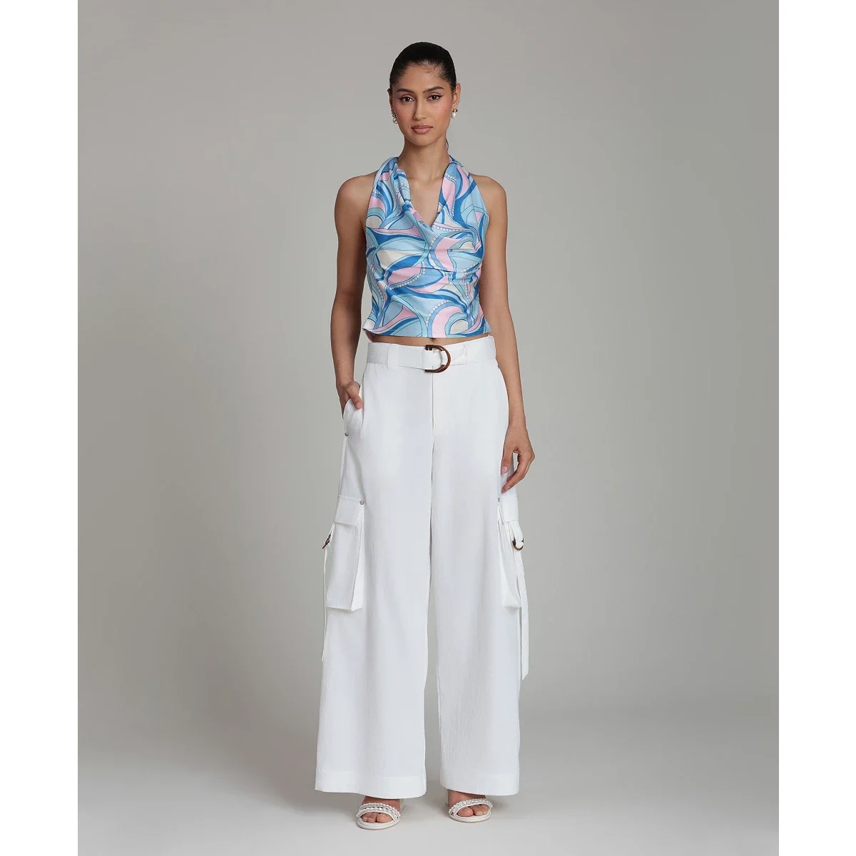 Pantalones de Tiro Medio con Pierna Ancha - imagen 3