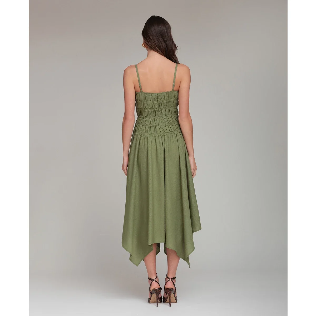 Vestido Midi Asimetrico en Mezcla de Lino - imagen 6