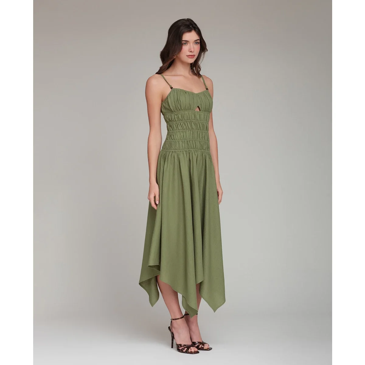 Vestido Midi Asimetrico en Mezcla de Lino - imagen 5