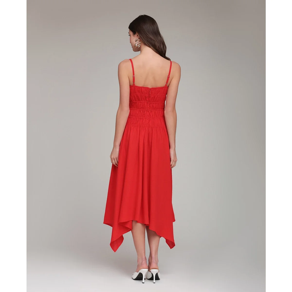 Vestido Midi Asimétrico de Lino con Dobladillo Pañuelo - imagen 4