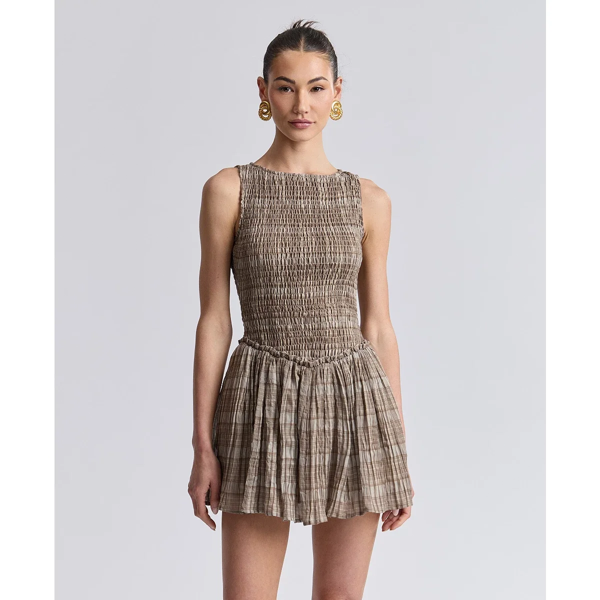 Minivestido sin Mangas de Talle Bajo