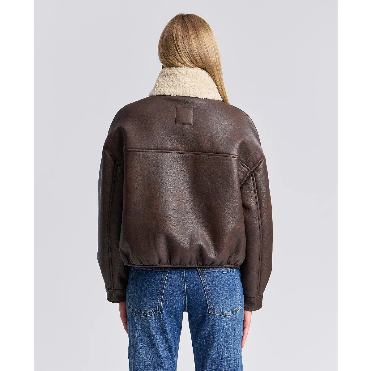 Chaqueta Bomber Oversized de Piel Sintetica - imagen 2