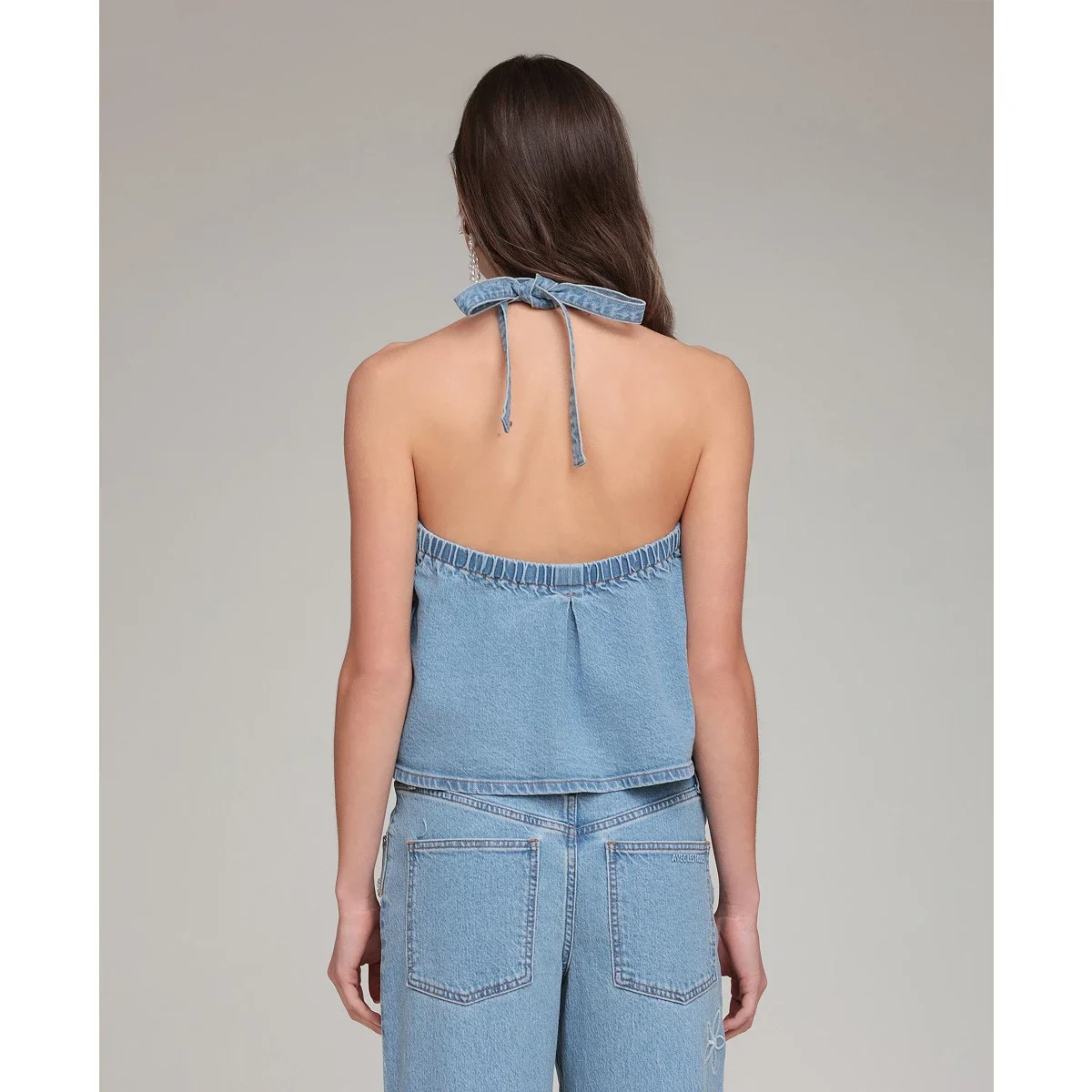 Jeans de Tiro Medio con Recortes Florales - imagen 7