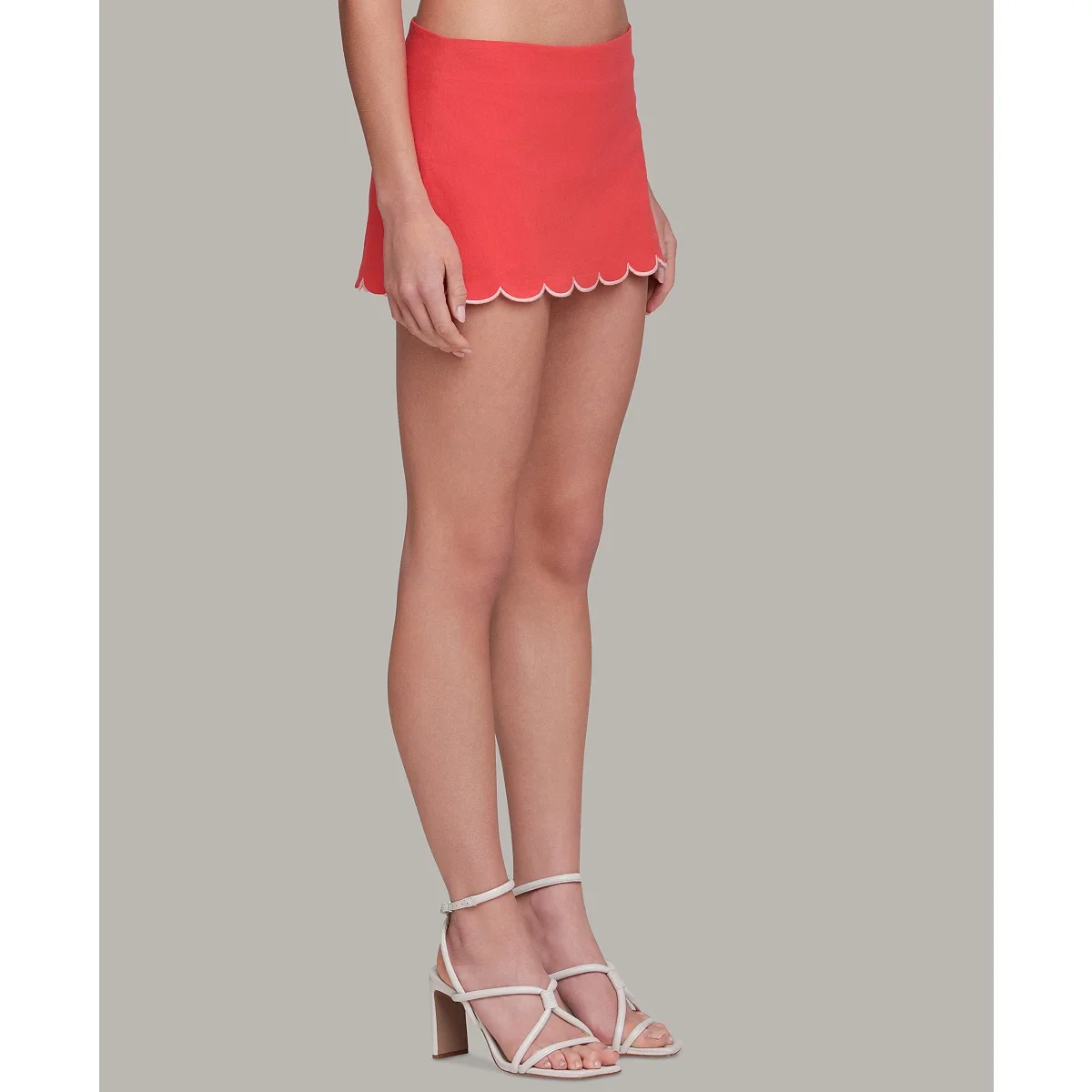 Minifalda con Short y Borde Ondulado