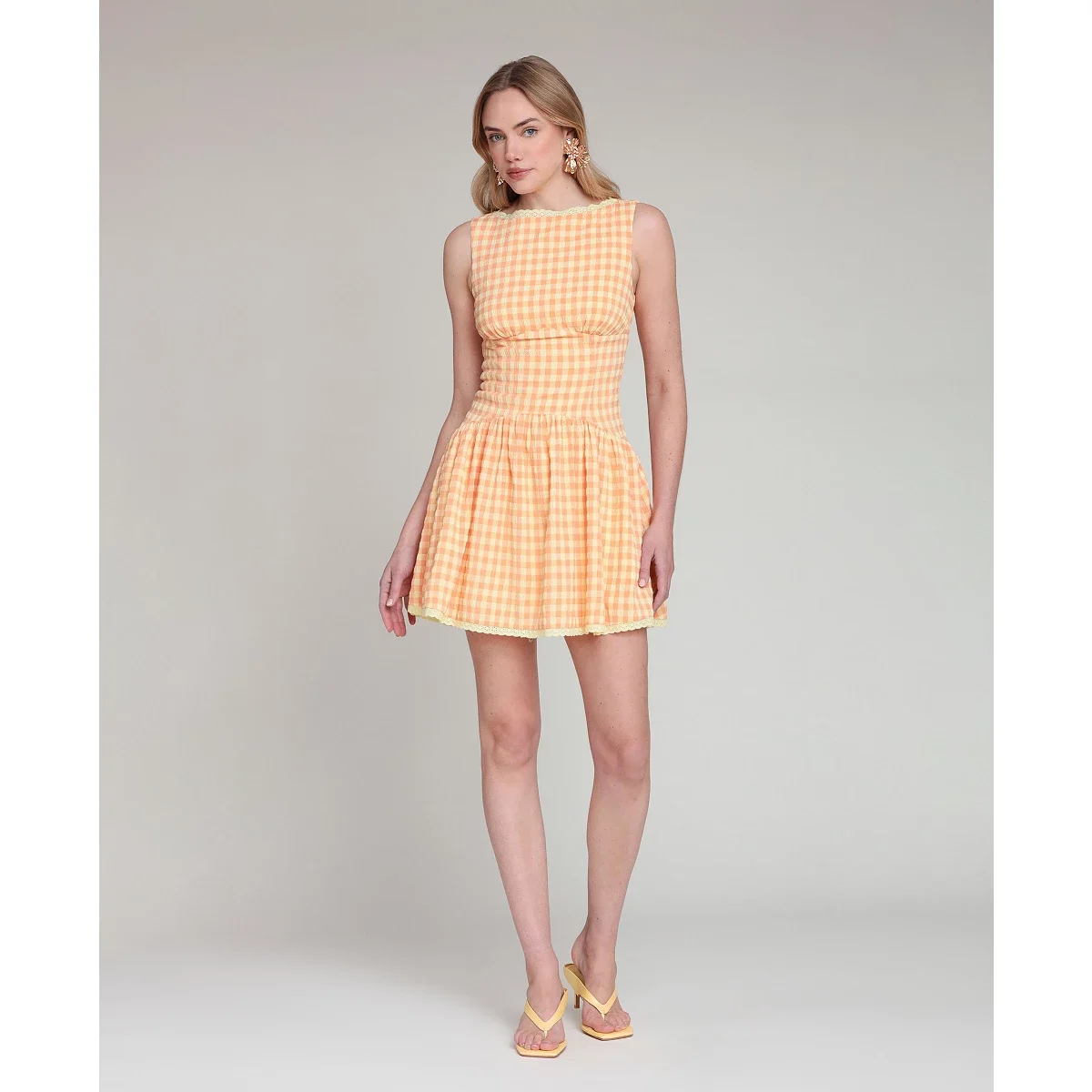 Vestido Mini Sin Mangas con Cuello Barco - imagen 2