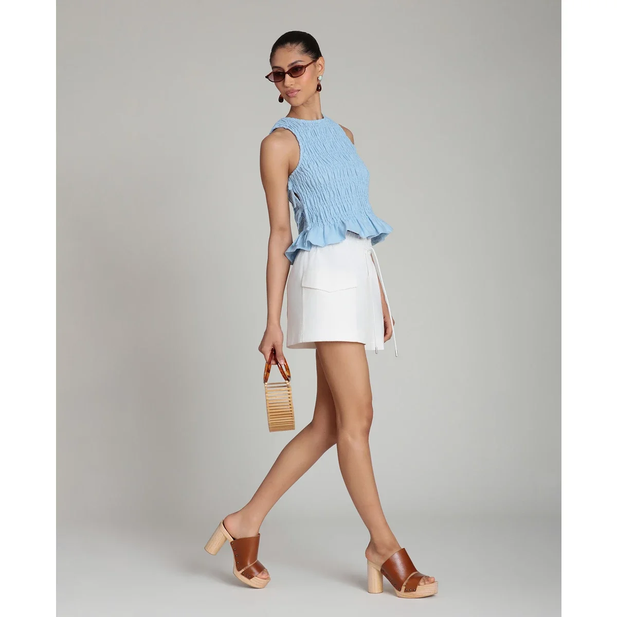 Blusa con Lazada Lateral y Fruncidos - imagen 3