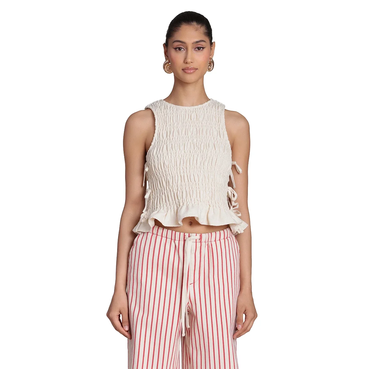 Blusa con Lazada Lateral y Fruncidos - imagen 3