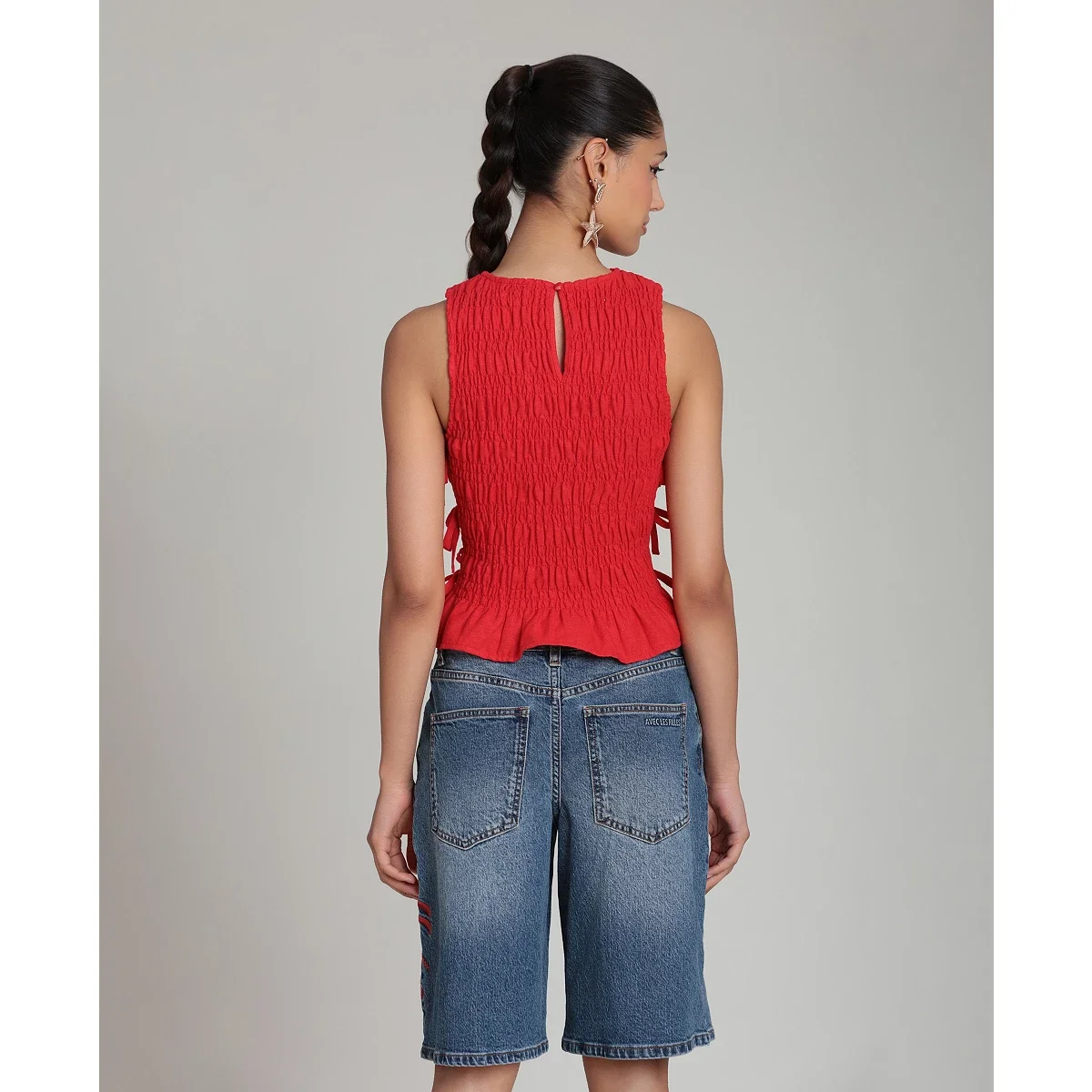 Blusa con Lazada Lateral y Fruncidos - imagen 2