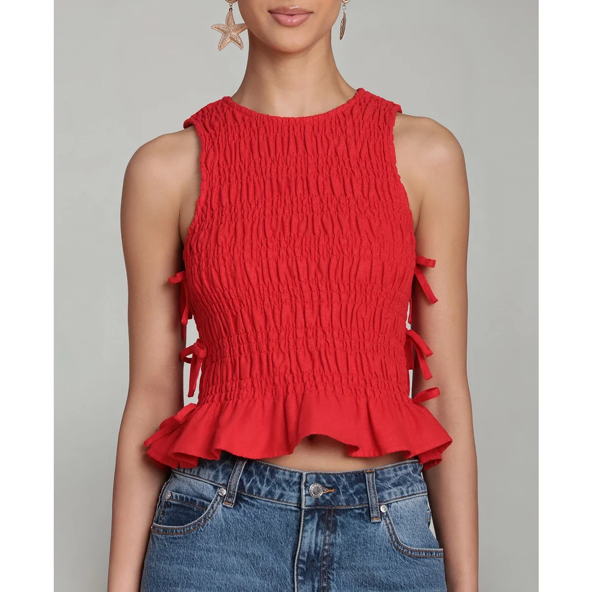 Blusa con Lazada Lateral y Fruncidos - imagen 5