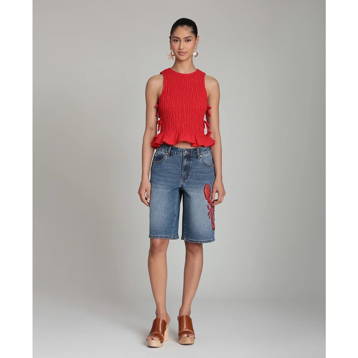 Blusa con Lazada Lateral y Fruncidos - imagen 4