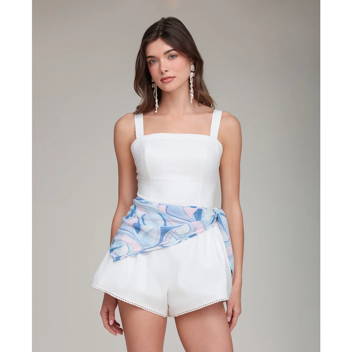 Vestido con Cuello Cuadrado y Talle Bajo - imagen 2