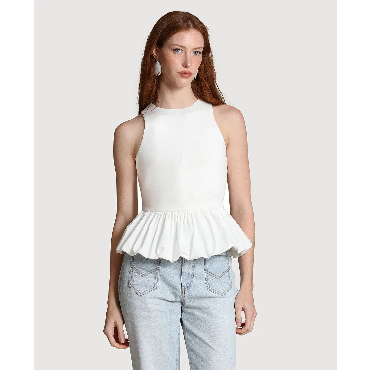 Top de Tirantes con Silueta Peplum