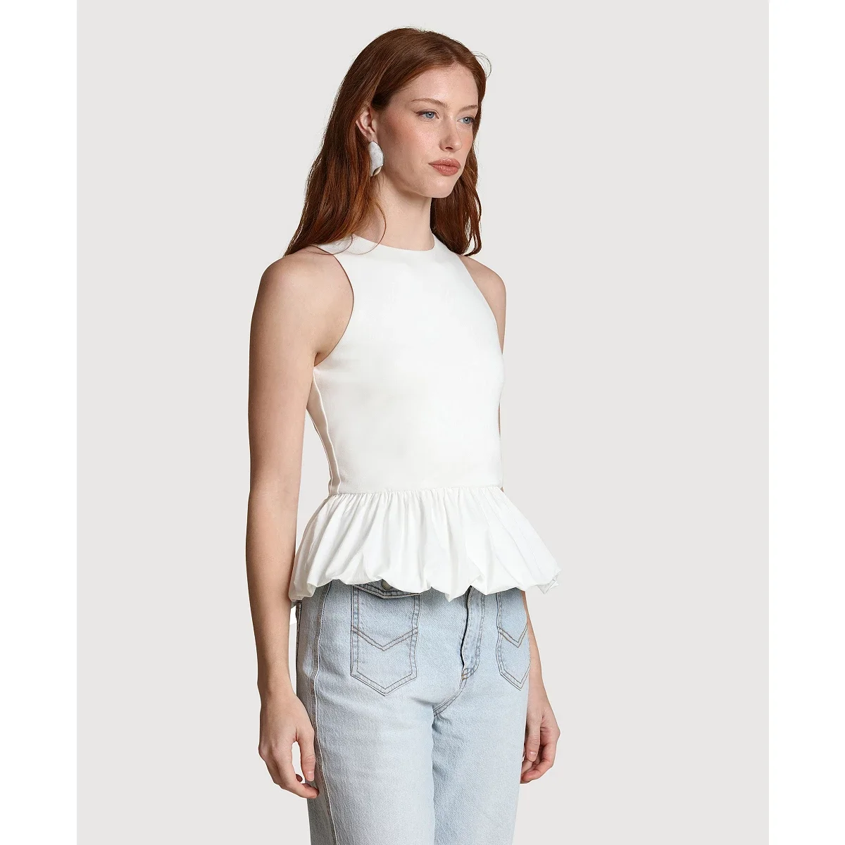 Top de Tirantes con Silueta Peplum - imagen 4