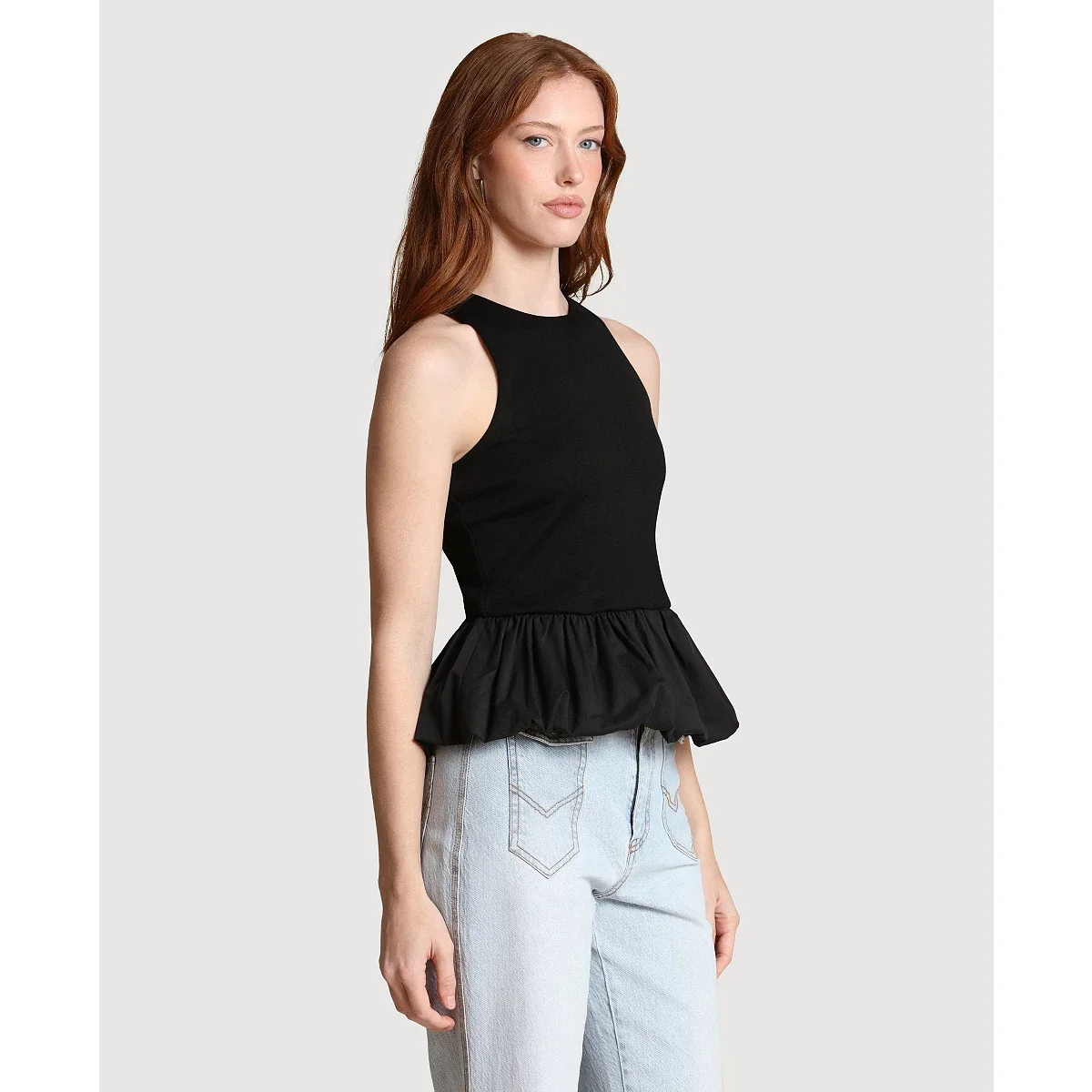 Top de Tirantes con Silueta Peplum - imagen 4