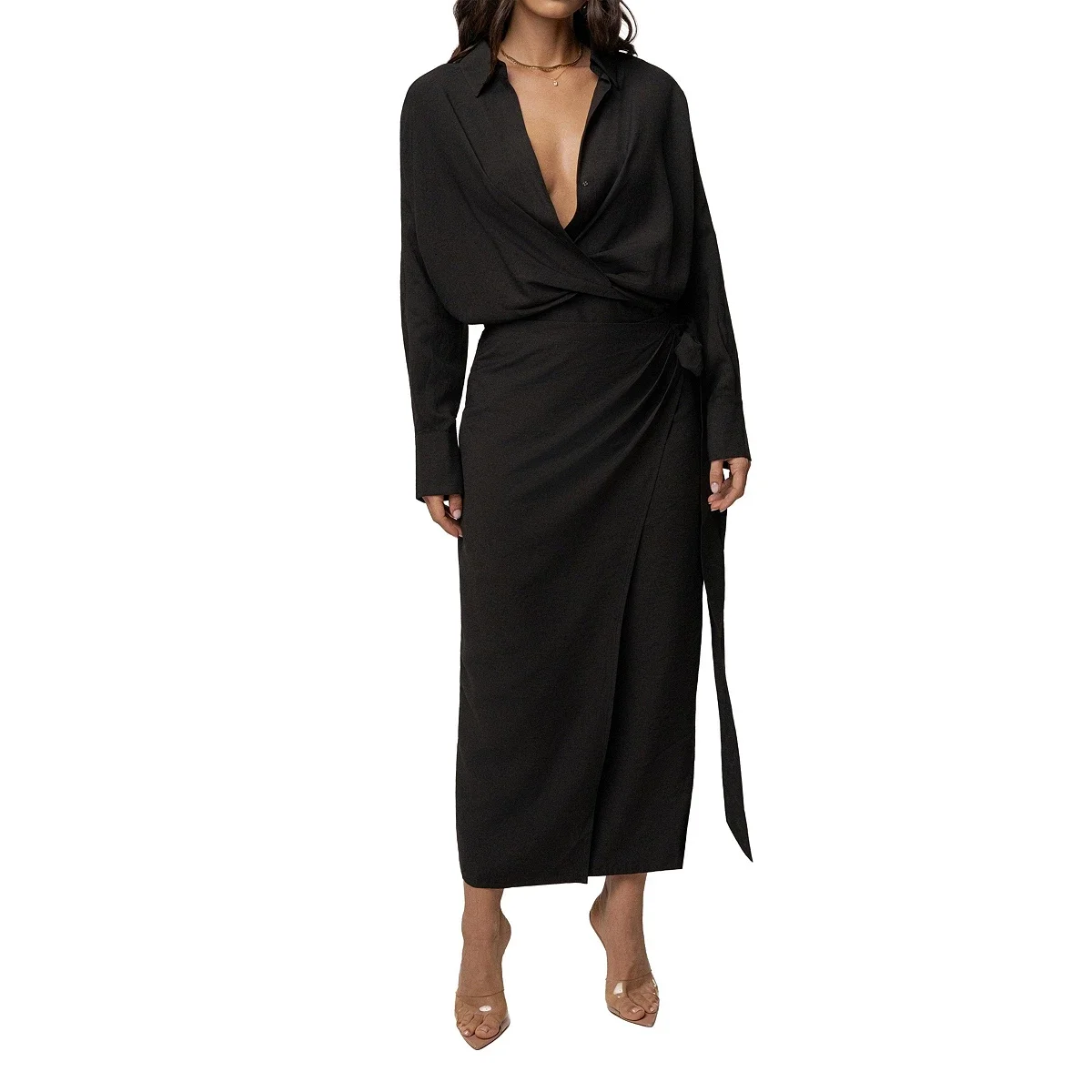 Vestido Midi Skyline con Envoltura - imagen 7