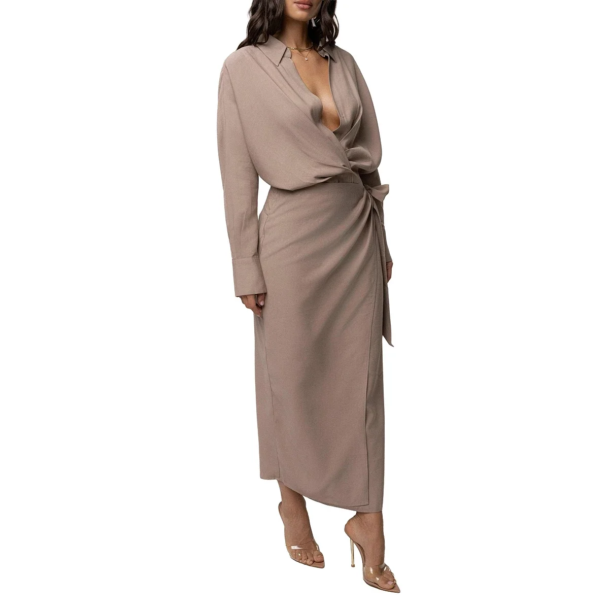 Vestido Midi Skyline con Envolvente