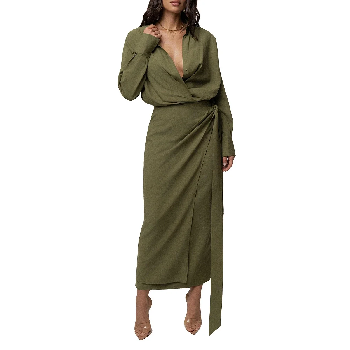 Vestido Midi Skyline con Envoltura - imagen 10