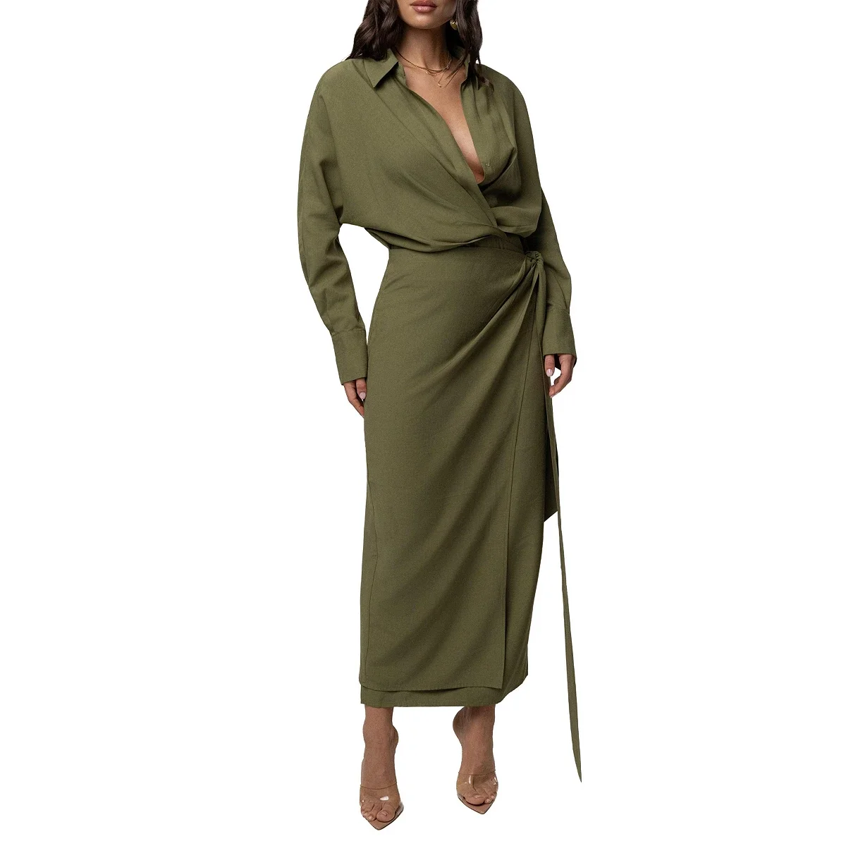Vestido Midi Skyline con Envoltura