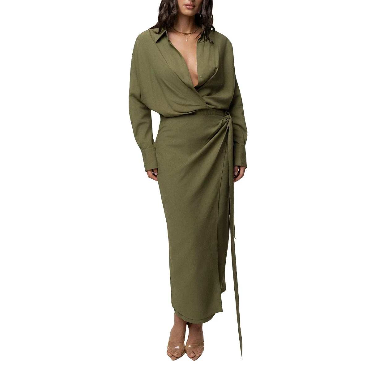 Vestido Midi Skyline con Envoltura - imagen 11