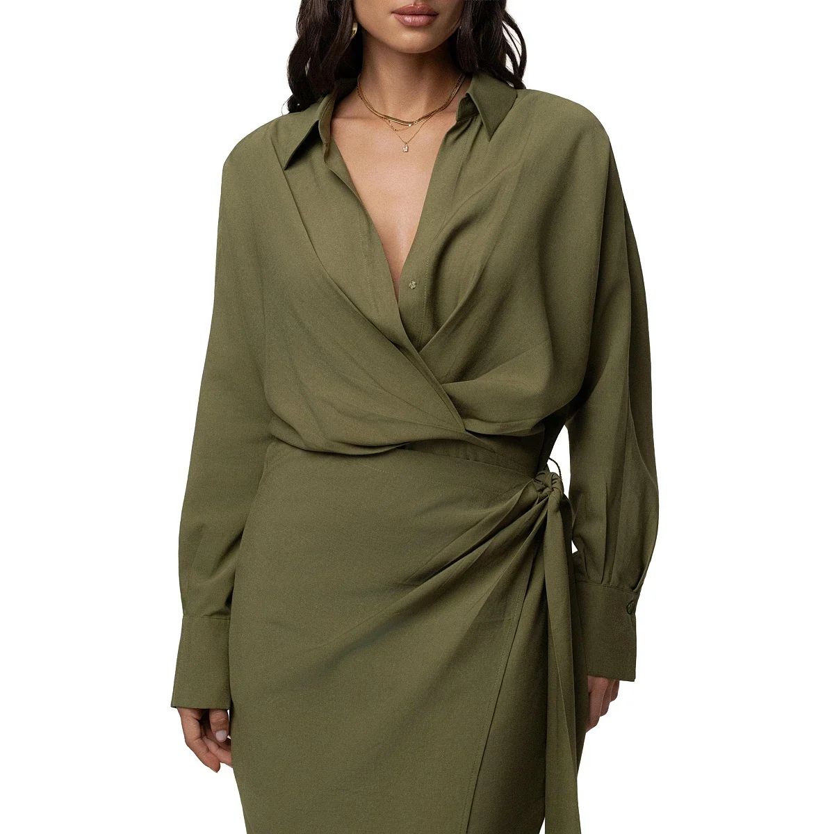 Vestido Midi Skyline con Envoltura - imagen 6