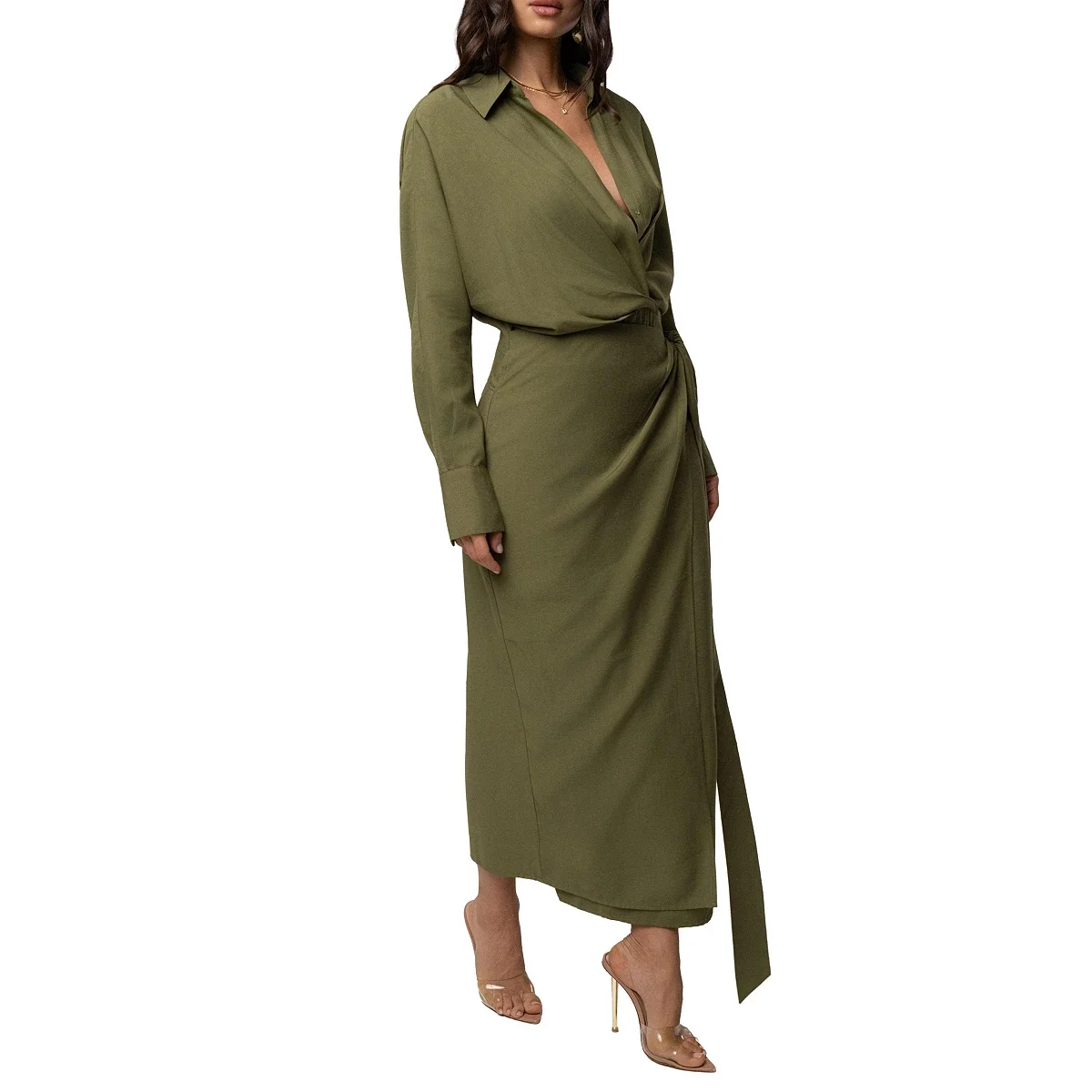 Vestido Midi Skyline con Envoltura - imagen 3