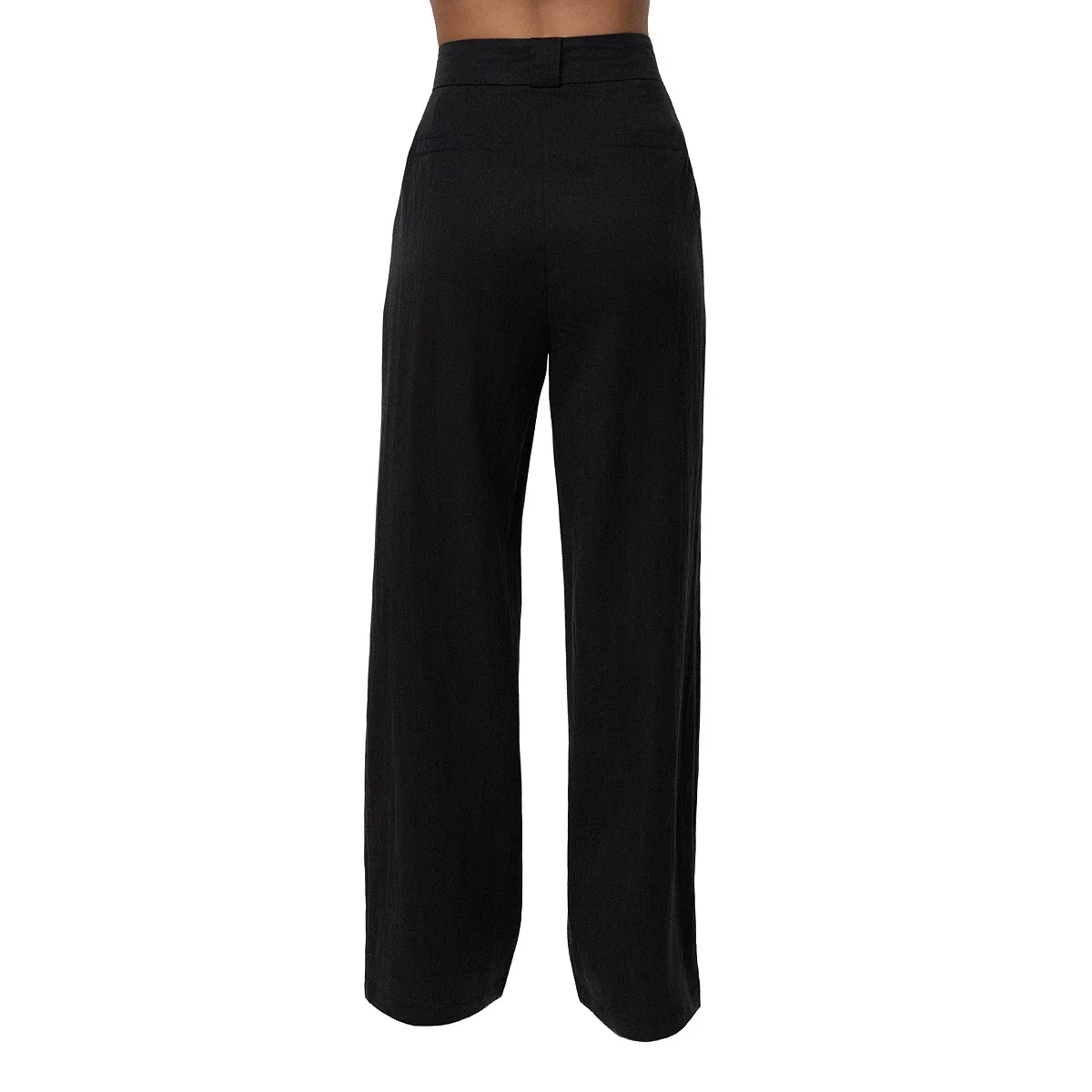 Pantalon de Tiro Alto Wide-Leg con Pliegues