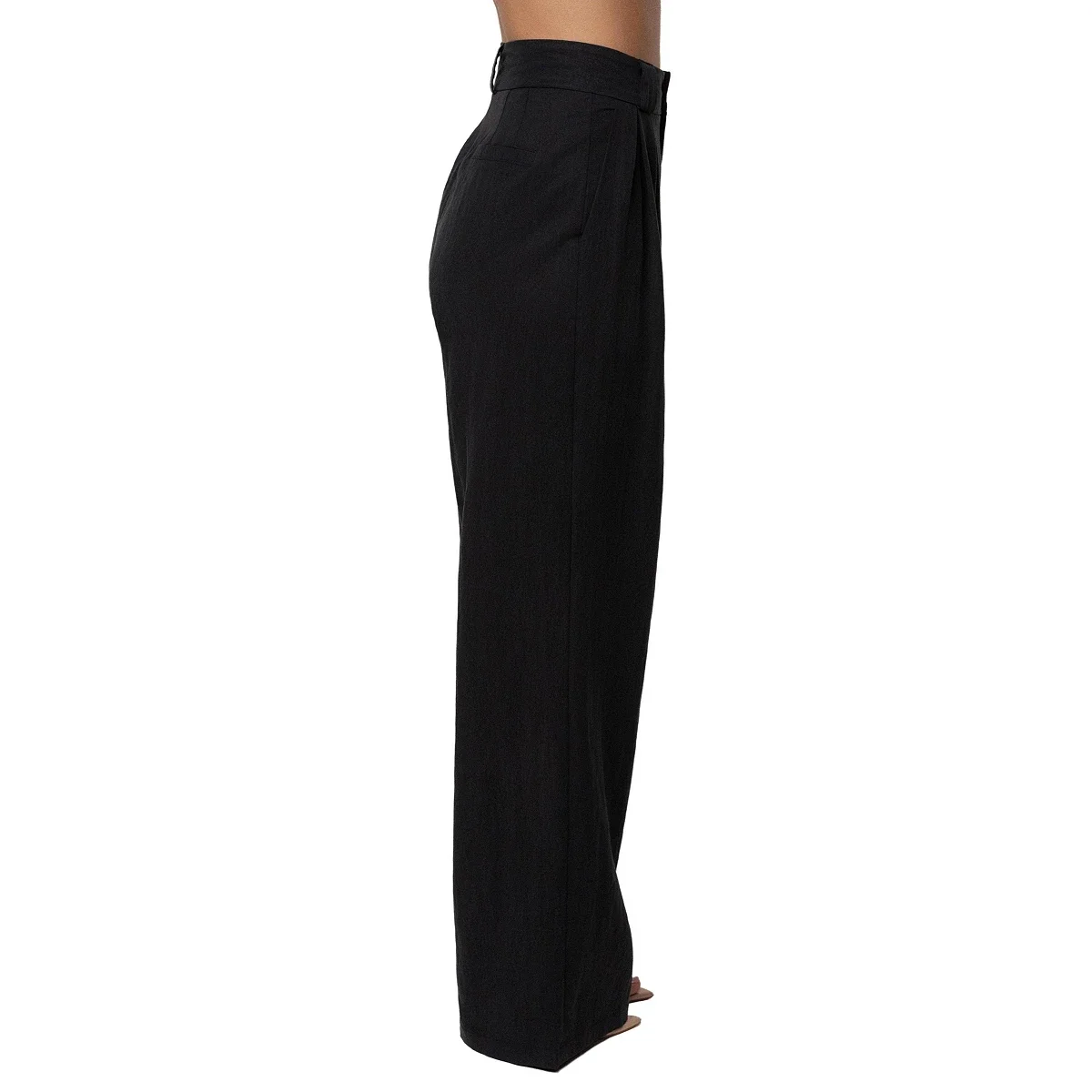 Pantalon de Tiro Alto Wide-Leg con Pliegues - imagen 3