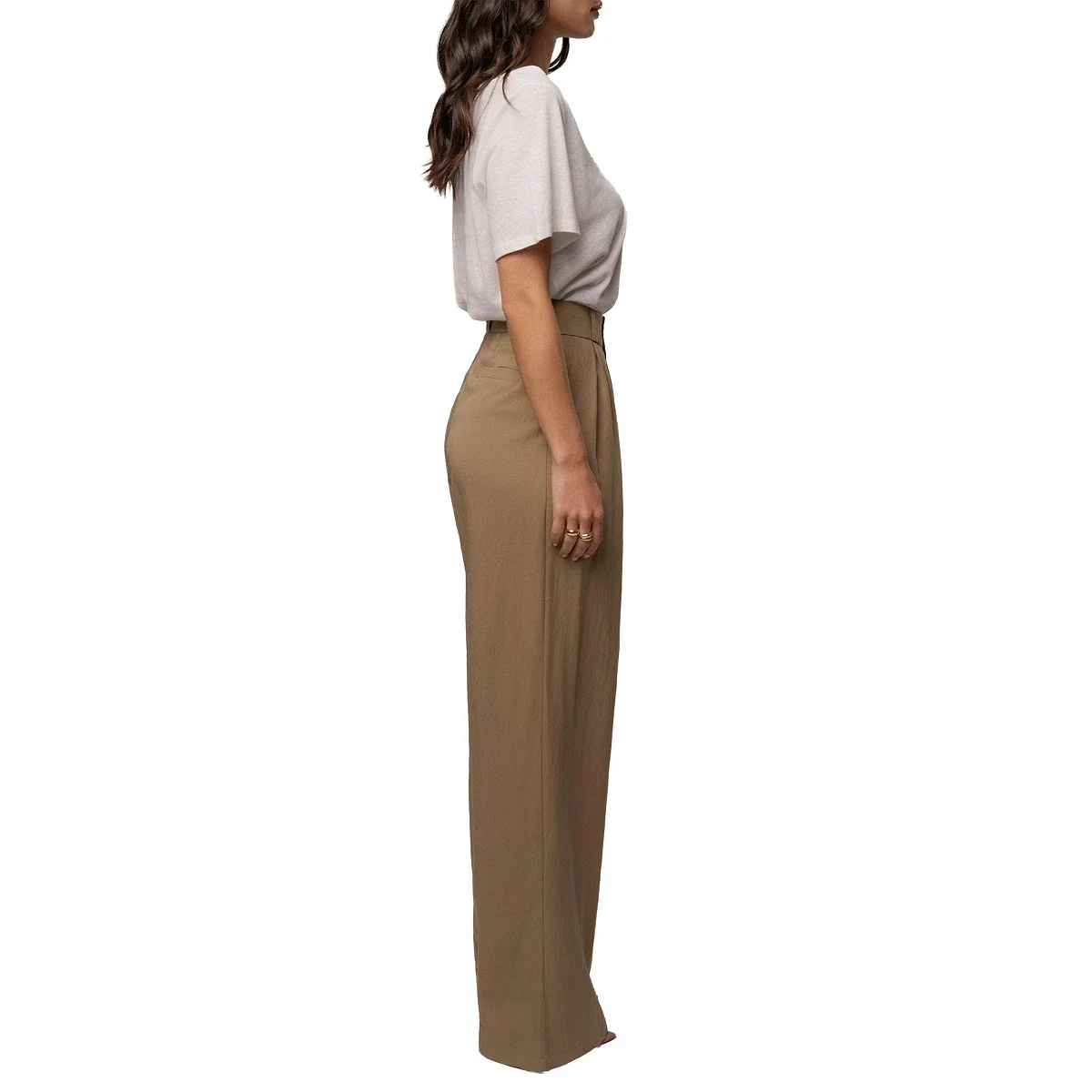 Pantalon de Tiro Alto Wide-Leg con Pliegues - imagen 7